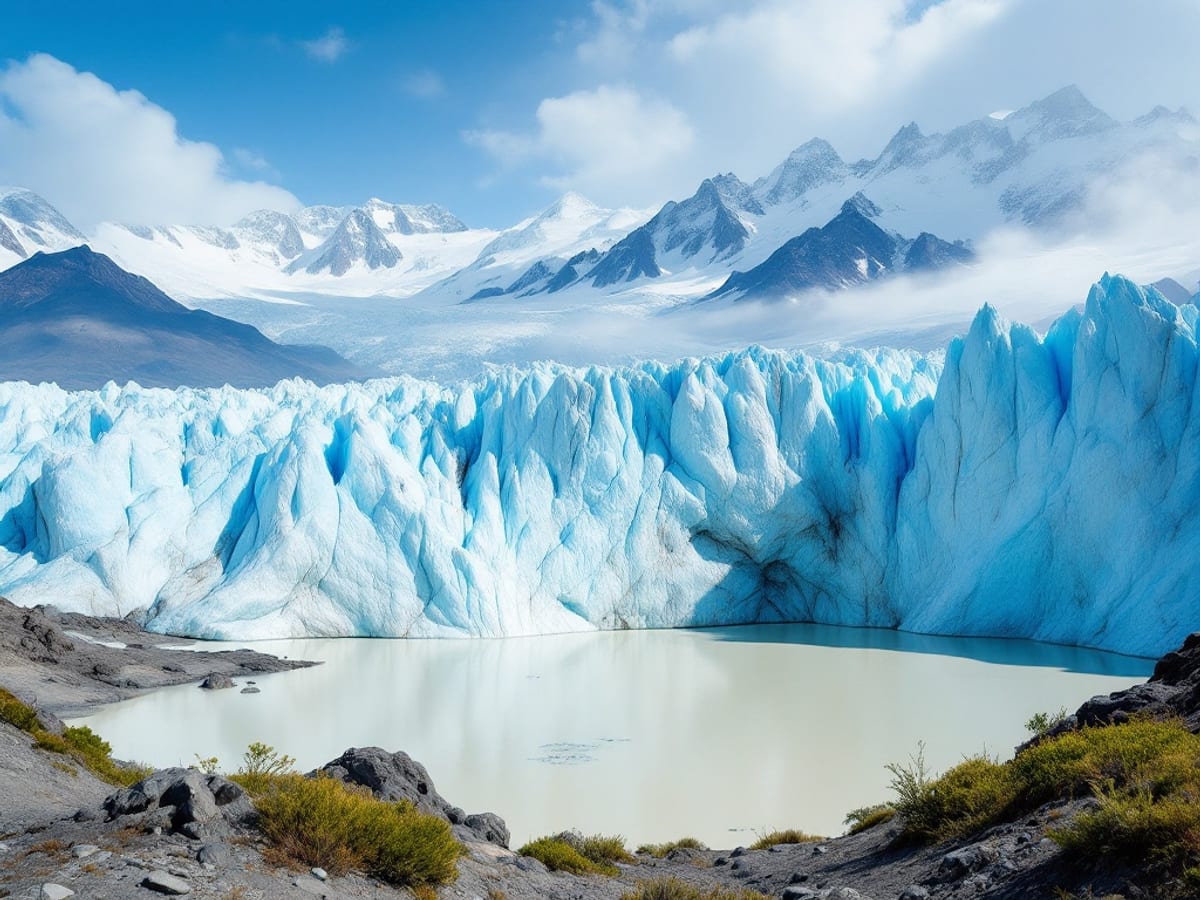 Front bleuté du glacier Perito Moreno en Patagonie