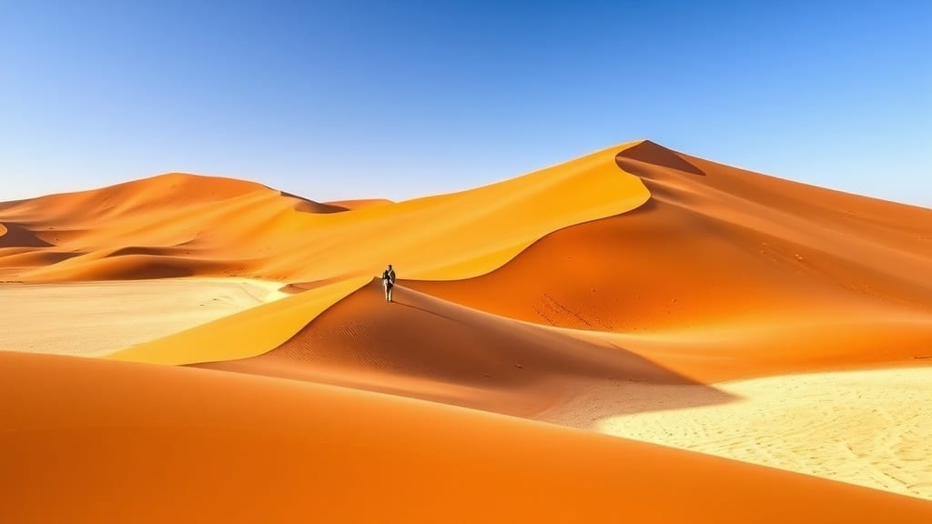 Piste désertique rectiligne traversant le paysage rouge de Namibie