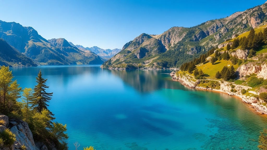 Plage méditerranéenne aux eaux turquoise sous le soleil d'août