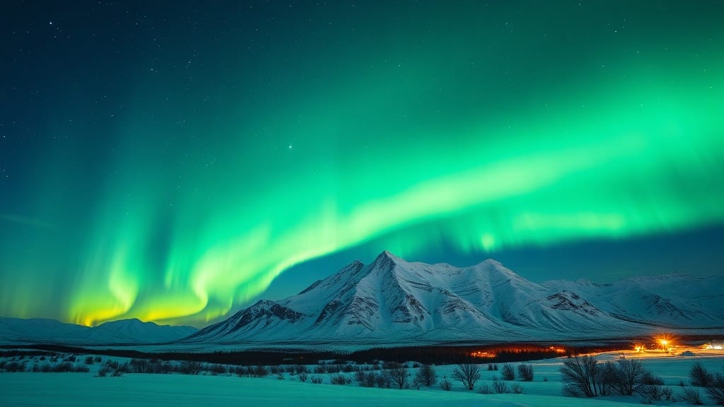Igloo de verre sous un ciel illuminé par une aurore boréale en Laponie