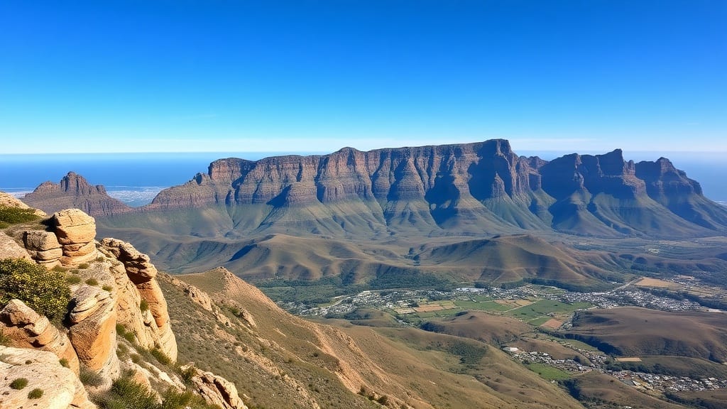 Montagne de la Table surplombant la ville du Cap en Afrique du Sud