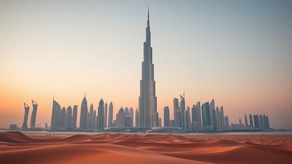 Spectacle des fontaines dansantes de Dubaï illuminées au pied du Burj Khalifa