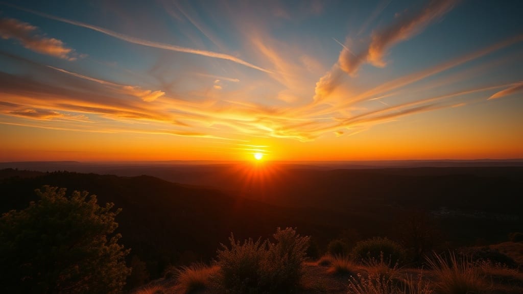 Photographe au sommet d'une montagne capturant un lever de soleil spectaculaire