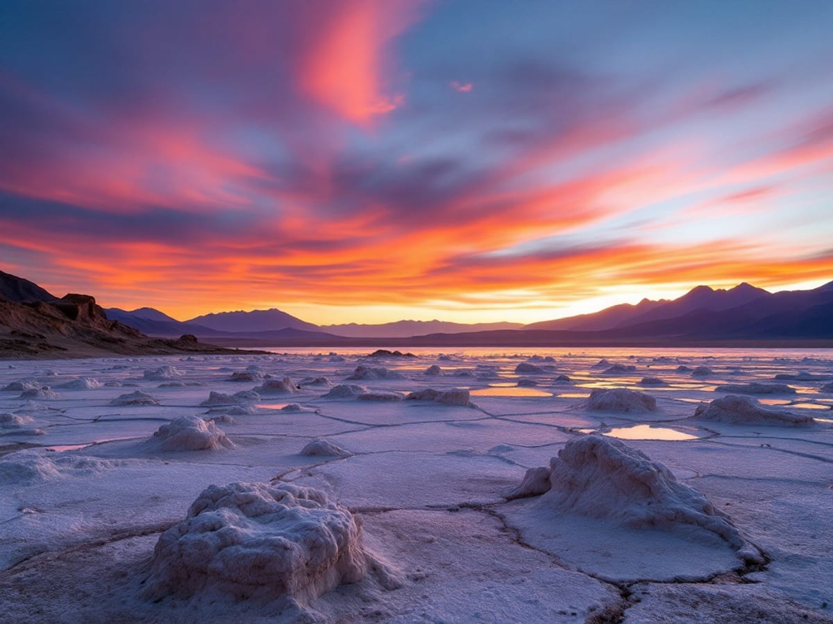 Paysage minéral et lagune du désert d'Atacama