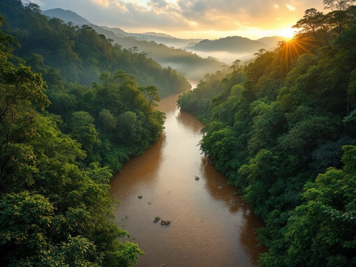 Forêt tropicale primaire de Bornéo et canopée dense